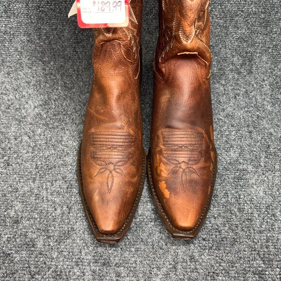 Dan Post Western Boots Women's Size 9 Brown Leather Snip Toe Cowboy Dancing Boot - Picture 4 of 16